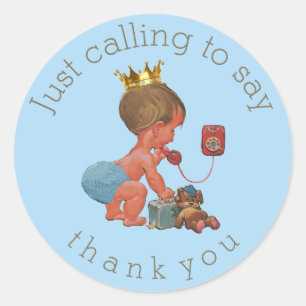 Sticker Rond Petit Prince sur le Merci de téléphone Baby shower