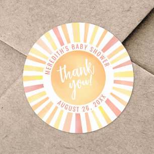 Sticker Rond Petit Rayon De Soleil Baby shower Solaire