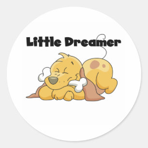 Sticker Rond Petit rêveur de chien