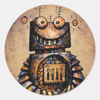 Sticker Rond Petit robot