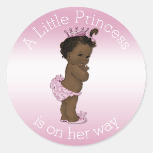 Sticker Rond Petit rose ethnique vintage de princesse baby
