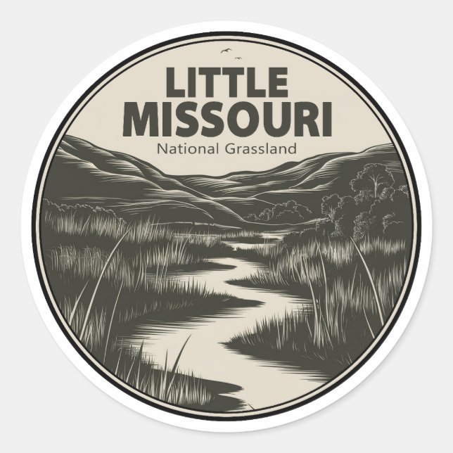 Sticker Rond Petit ruisseau national des Prairies du Missouri (Devant)