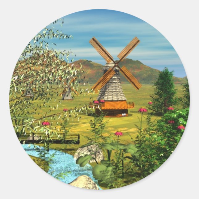 Sticker Rond Petit sac hollandais (Devant)