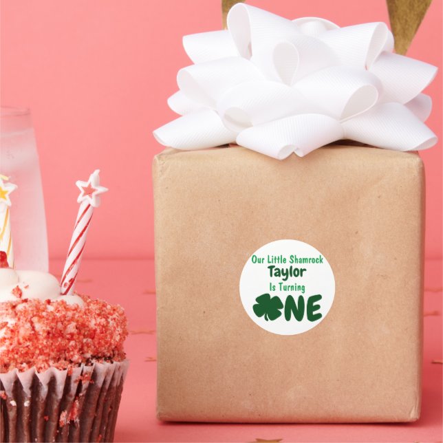 Sticker Rond Petit Shamrock 1er anniversaire (Fête)