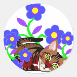Sticker Rond Petit somme de chat