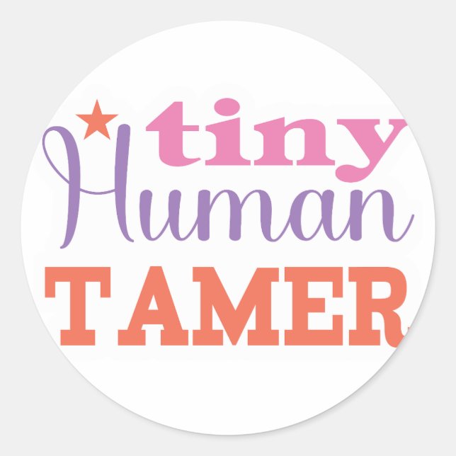 Sticker Rond Petit Tamer humain (Devant)