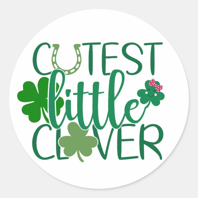 Sticker Rond 🍀 petit trèfle cutest ✨ (Devant)