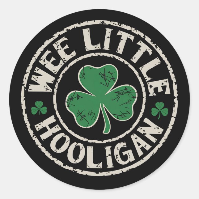 Sticker Rond Petit Trèfle de Saint-Patrick de Hooligan (Devant)