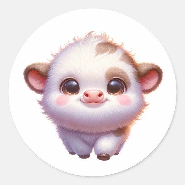 Sticker Rond Petit veau (Devant)