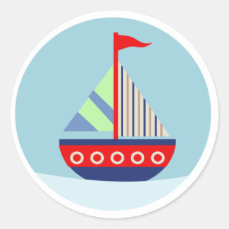 Sticker Rond Petit voilier Voilier avec moi Enveloppe Seals