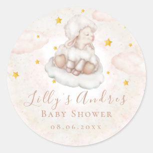 Sticker Rond Petite agneau à mouton Dreamstars Baby shower