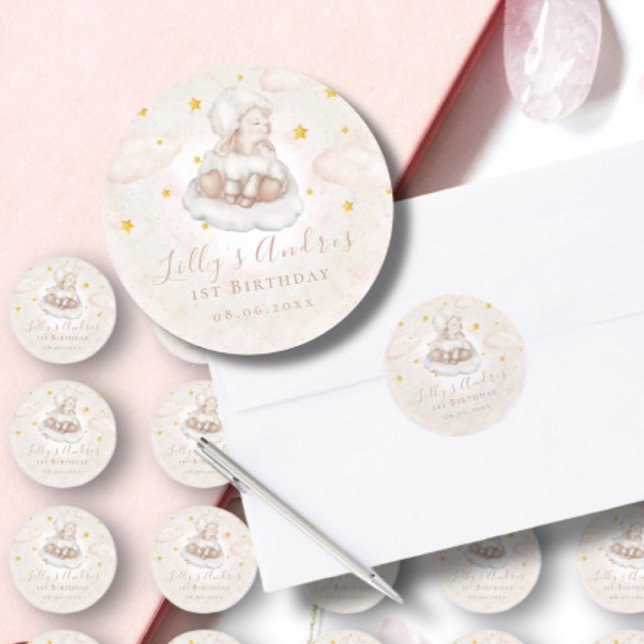 Sticker Rond Petite agneau à mouton étoile de rêve Baby Premier (Créateur téléchargé)