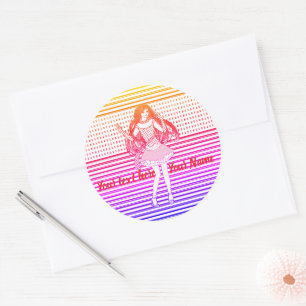 Sticker Rond Petite amie arc-en-ciel