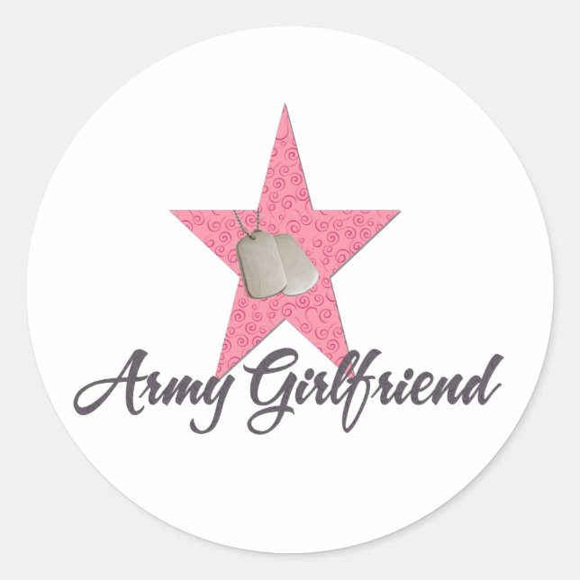 Sticker Rond Petite amie de l'armée (Devant)