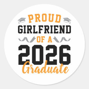 Sticker Rond Petite amie fière d'un parti de remise de diplôme