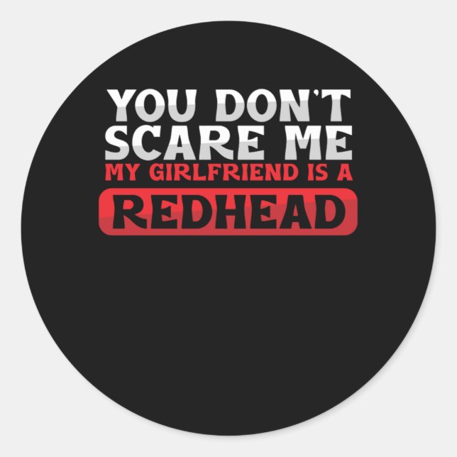 Sticker Rond Petite amie Redhead Redhead Freckles Ginger cadeau (Devant)