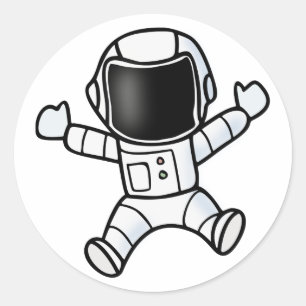 Sticker Rond Petite astronaute Petit cosmonaute garçon fille da