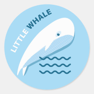 Sticker Rond Petite baleine.