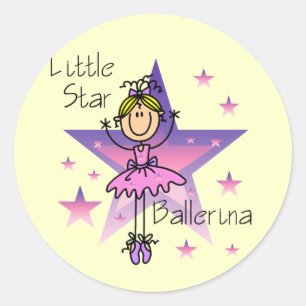 Sticker Rond Petite Ballerine Étoile - Cheveux Blonds