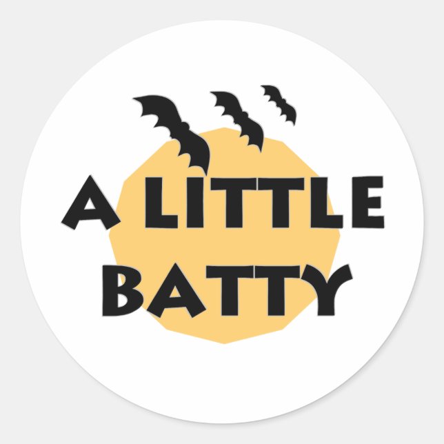 Sticker Rond Petite chauve-souris et lune (Devant)
