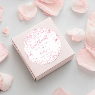 Sticker Rond Petite Chérie Fête Prénatale de la Saint-Valentin