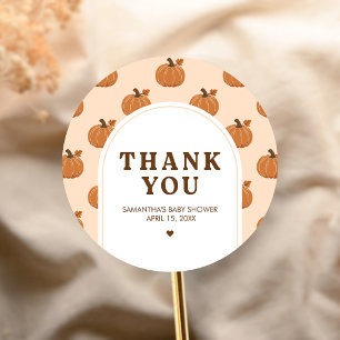 Sticker Rond Petite Citrouille Baby Shower d'Automne