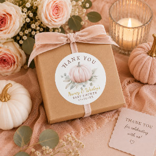 Sticker Rond Petite Citrouille Rose Tendresse Baby Shower Remer