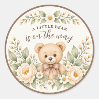 Sticker Rond Petite Citrouille sur Son Chemin Floral Rose