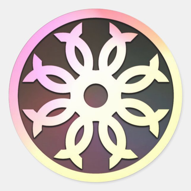 Sticker Rond Petite crête du CoC (colorée) (Devant)