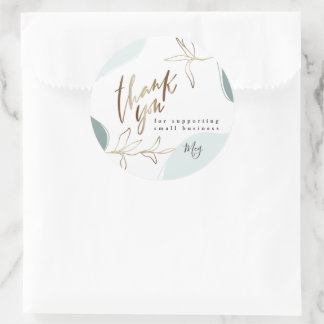 Sticker Rond Petite entreprise personnalisée Mint & Merci de mo