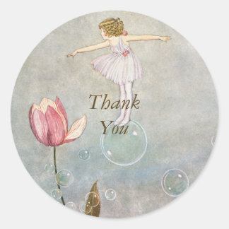 Sticker Rond Petite fée sur une bulle