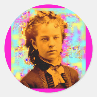 Sticker Rond petite fille