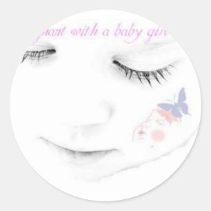Sticker Rond Petite fille enceinte