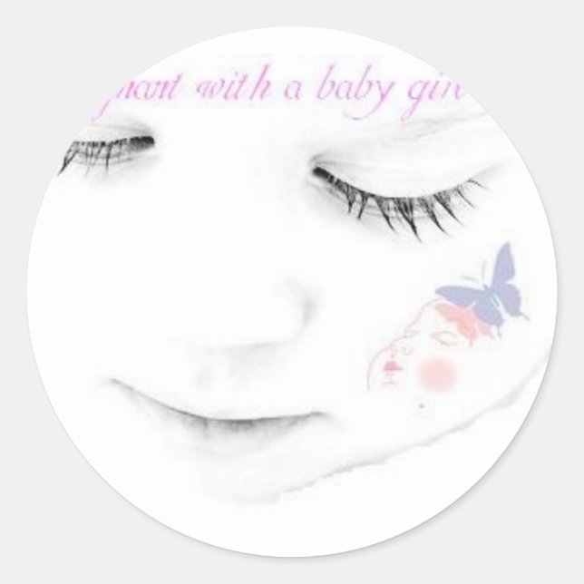 Sticker Rond Petite fille enceinte (Devant)