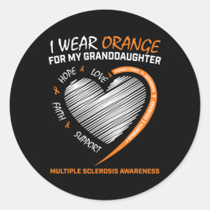 Sticker Rond Petite-fille Sclérose en plaques Vêtements Mme Lau