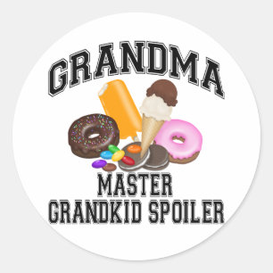 Sticker Rond Petite-fille Spoiler Grand-mère