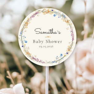 Sticker Rond Petite Fleur Sauvage Boho Rêve - Baby Shower