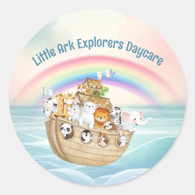 Sticker Rond Petite garderie d'enfants Entreprises Noah's Ark (Devant)
