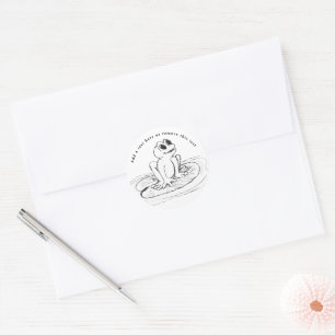 Sticker Rond Petite grenouille sur un tapis de Lily