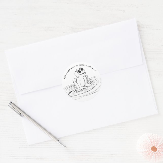 Sticker Rond Petite grenouille sur un tapis de Lily (Enveloppe)