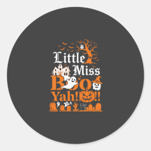 Sticker Rond Petite Mademoiselle Boo Yah Fantômes de Halloween 