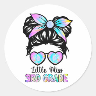 Sticker Rond Petite Mademoiselle Chemise de rentrée des filles 