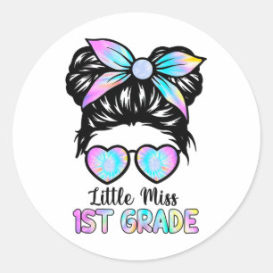 Sticker Rond Petite Mademoiselle Chemise de rentrée des filles 