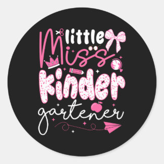 Sticker Rond Petite Mademoiselle Maternelle Coquette Retour à l