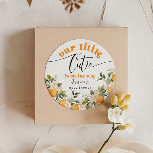 Sticker Rond Petite mignonne en chemin baby shower