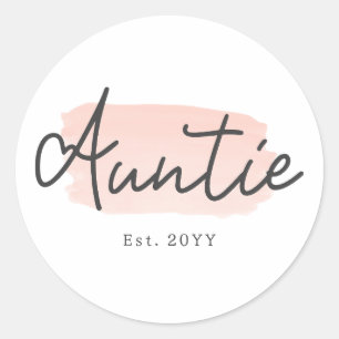 Sticker Rond Petite minuscule Bébé rose Brush Stroke Nouvelle t