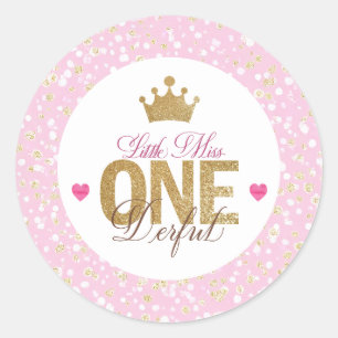 Sticker Rond Petite Miss Anniversaire