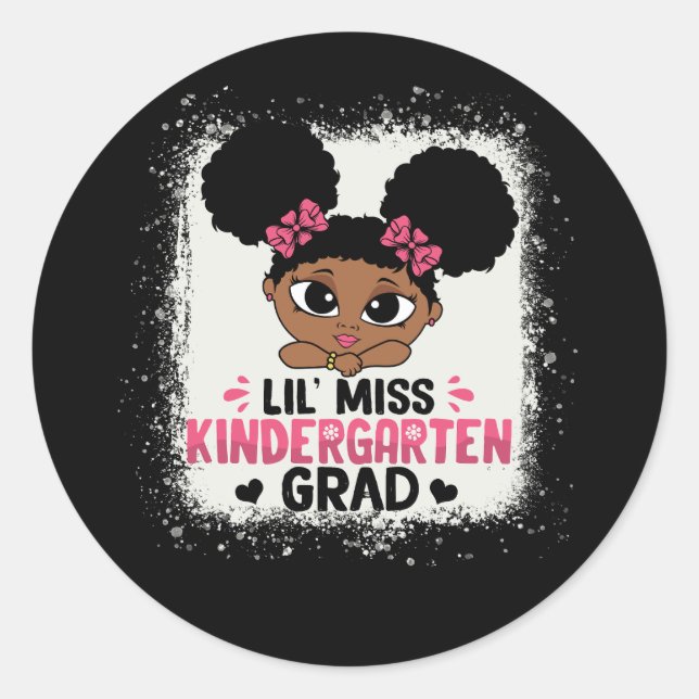Sticker Rond Petite Miss maternelle Grad Grad Grad Graduation D (Devant)