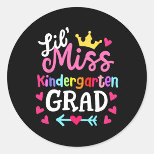Sticker Rond Petite Mlle Kindergarten Dernier Jour De L'École 2