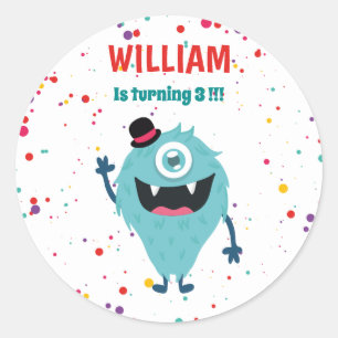 Sticker Rond Petite Monster de mignons monstres